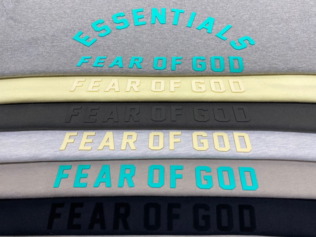 ESS **Half Arc 24ss Spring Silicone Letter 380gsm Heavy Crew Neck 100% Cotton Short Sleeve T-shirt