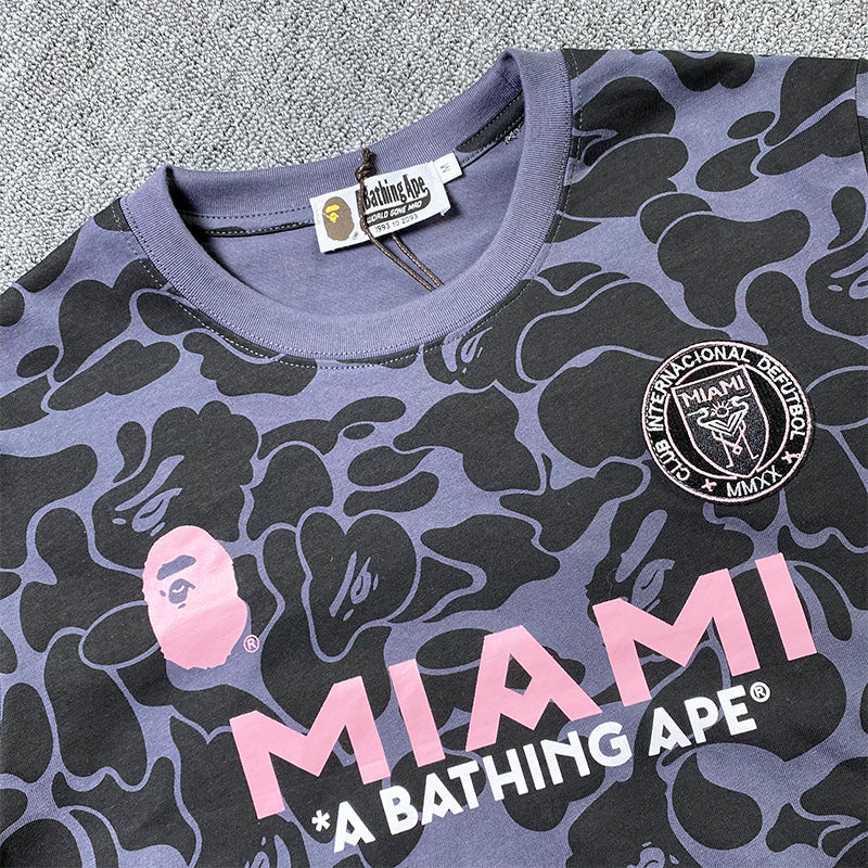 BAPE Sports Short-Sleeved T-shirt Ape Joint Name Miami Miami