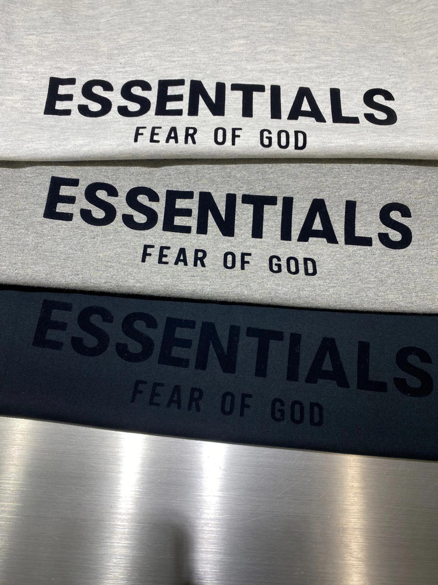 Top Ess** Flocking Letter Crew Neck 100% Cotton Long Sleeve T-shirt Fog Men and Women