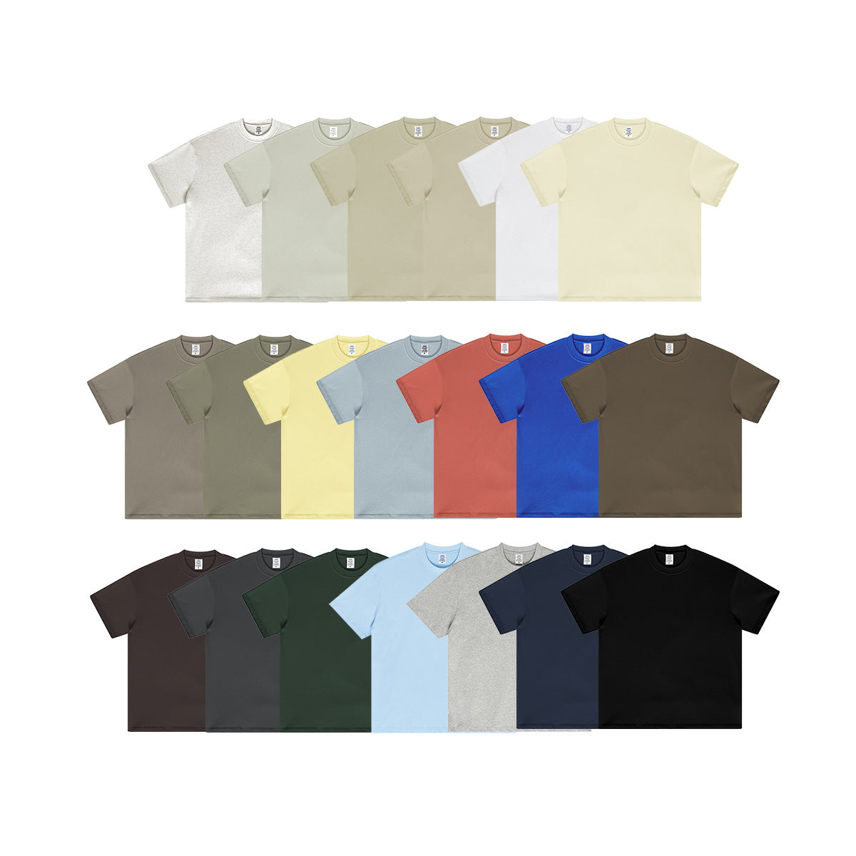 Be Men's 2024 Spring and Summer 305G Heavy T-shirt Men's American Cotton Fashion Brand Solid Color Short Sleeve Teen T-shirt