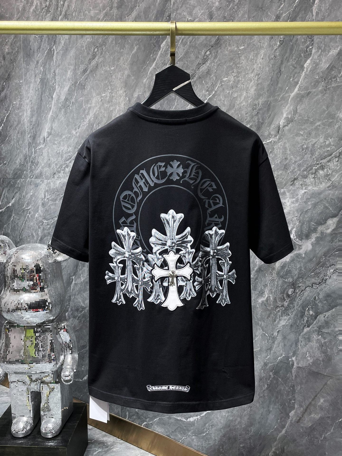 Chrome Hearts High Quality Horseshoe Sanskrit Crew Neck T-shirt Short Sleeves