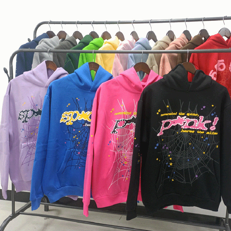 part2- 430gsm Sp5der Hoodies 100% Cotton Hoodie for men and women
