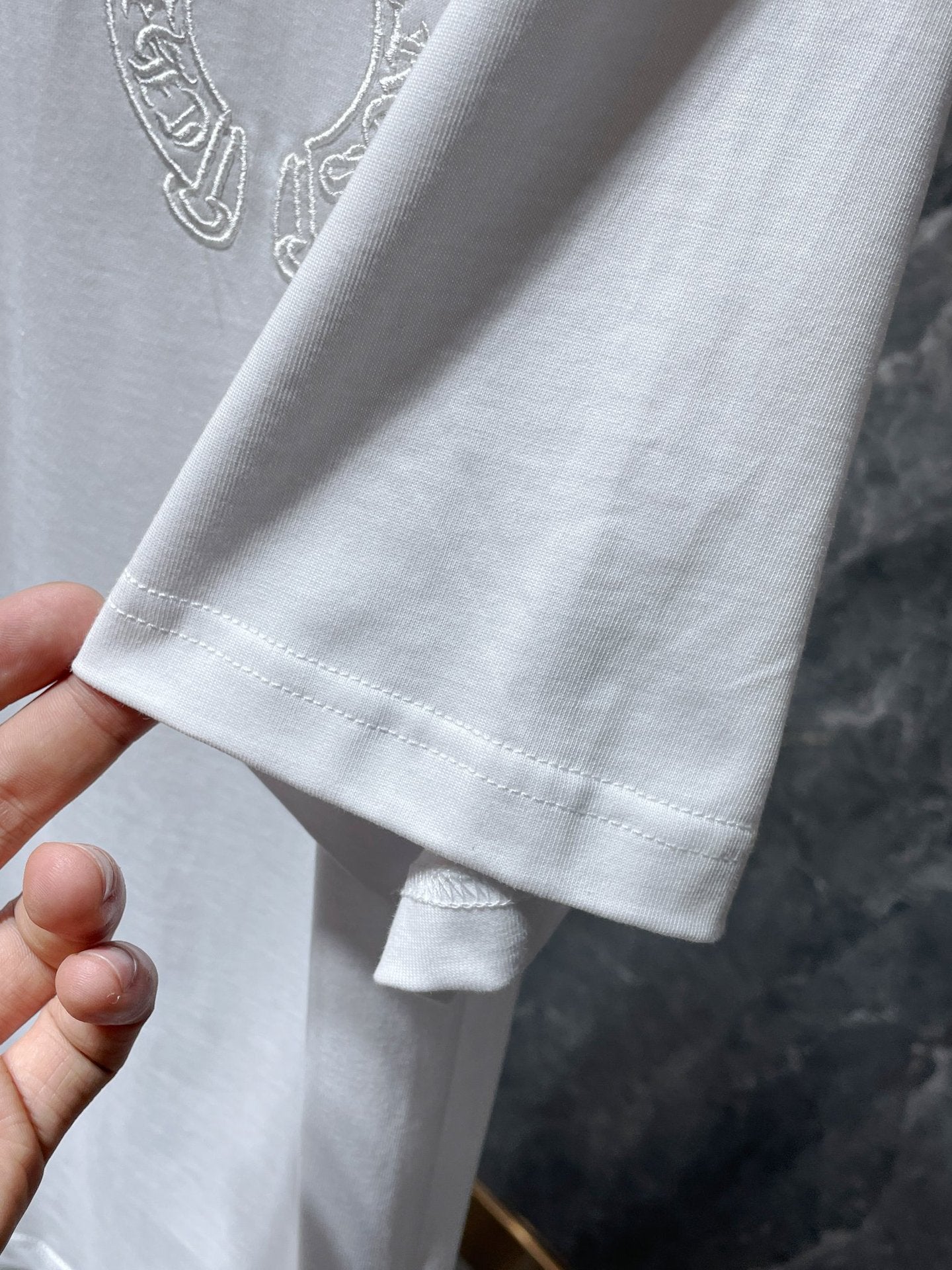 Chrome Hearts Embroidery Hollow Cross Double Yarn Short Sleeve T-shirt