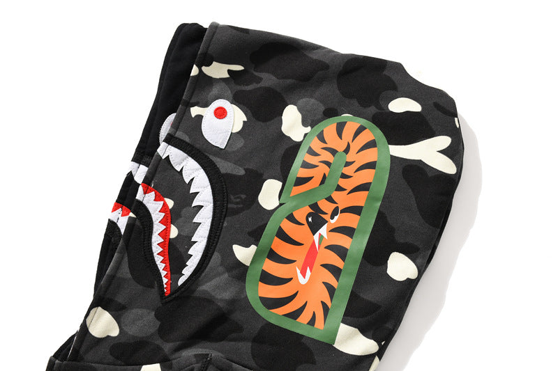 BAPE Shark Shark Head Double Hood Sweater Luminous Spots