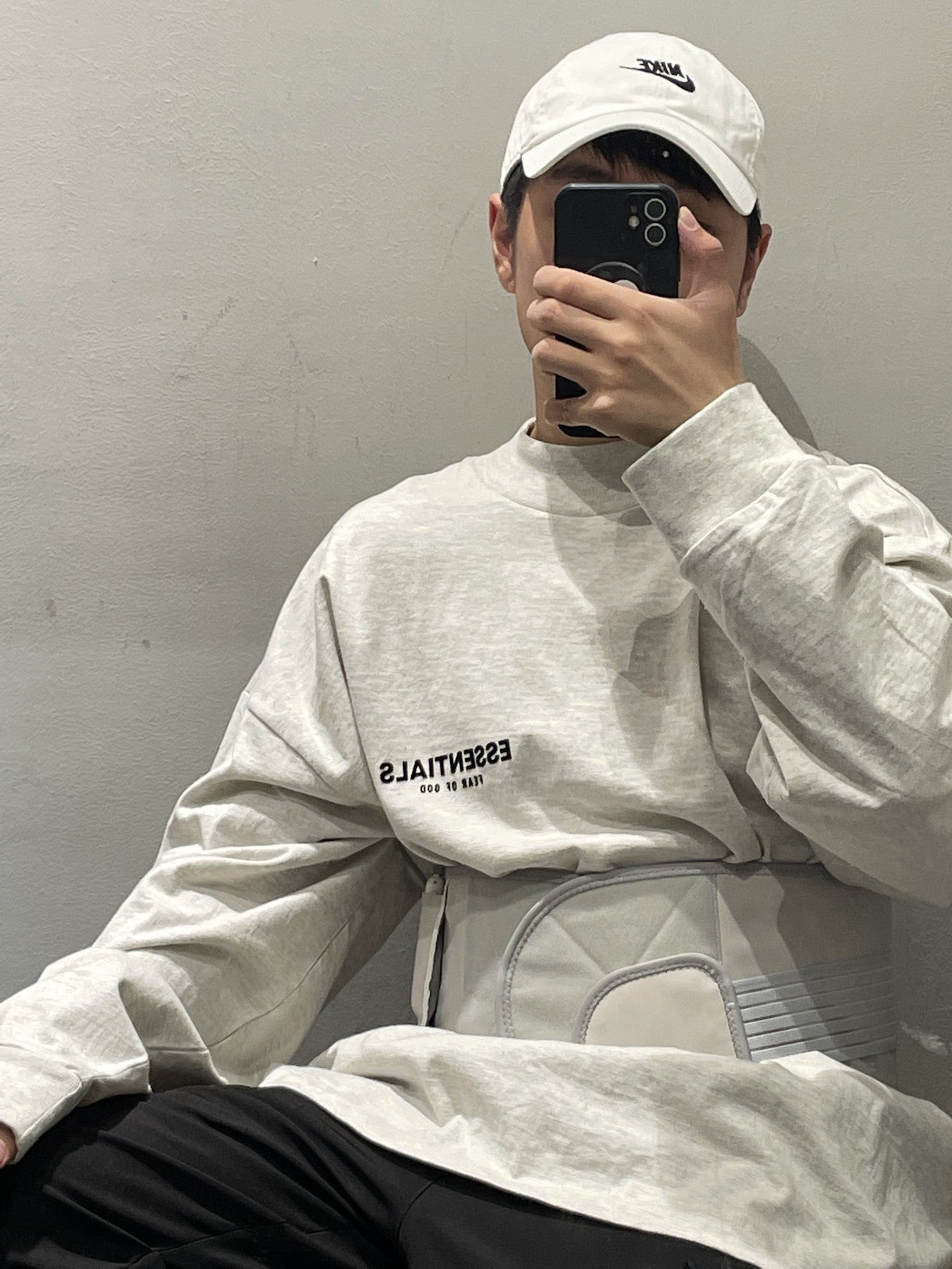 Top Ess** Flocking Letter Crew Neck 100% Cotton Long Sleeve T-shirt Fog Men and Women