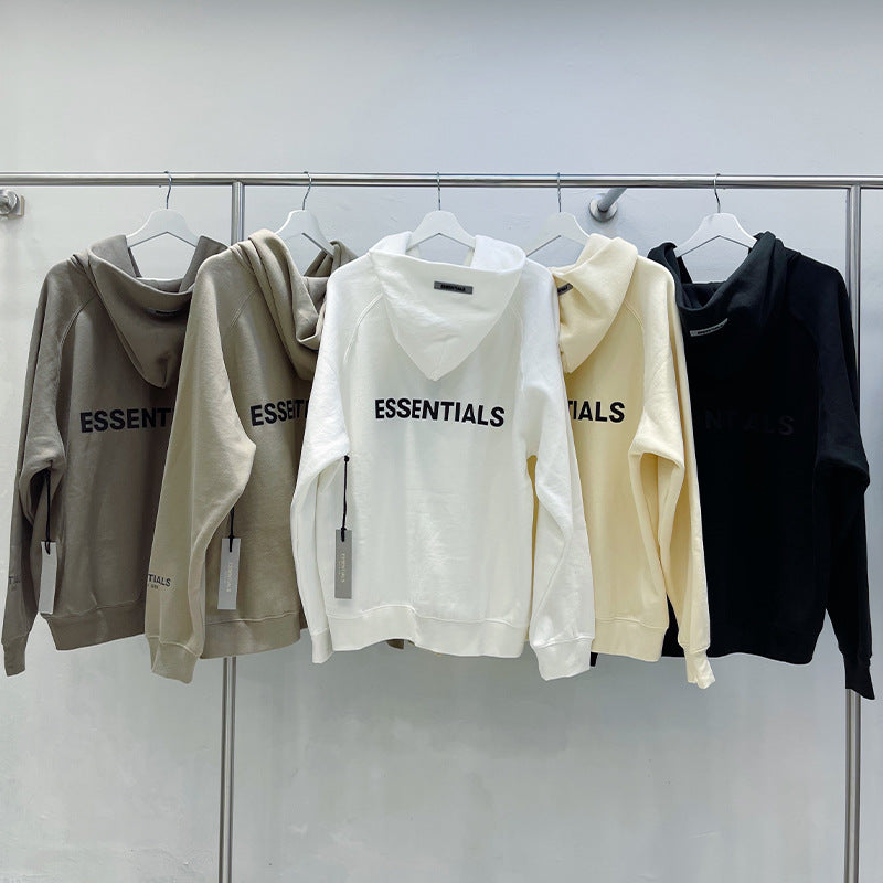 ESS Silicone Letter Zipper Fleece-lined100% Cotton Hooded Sweater