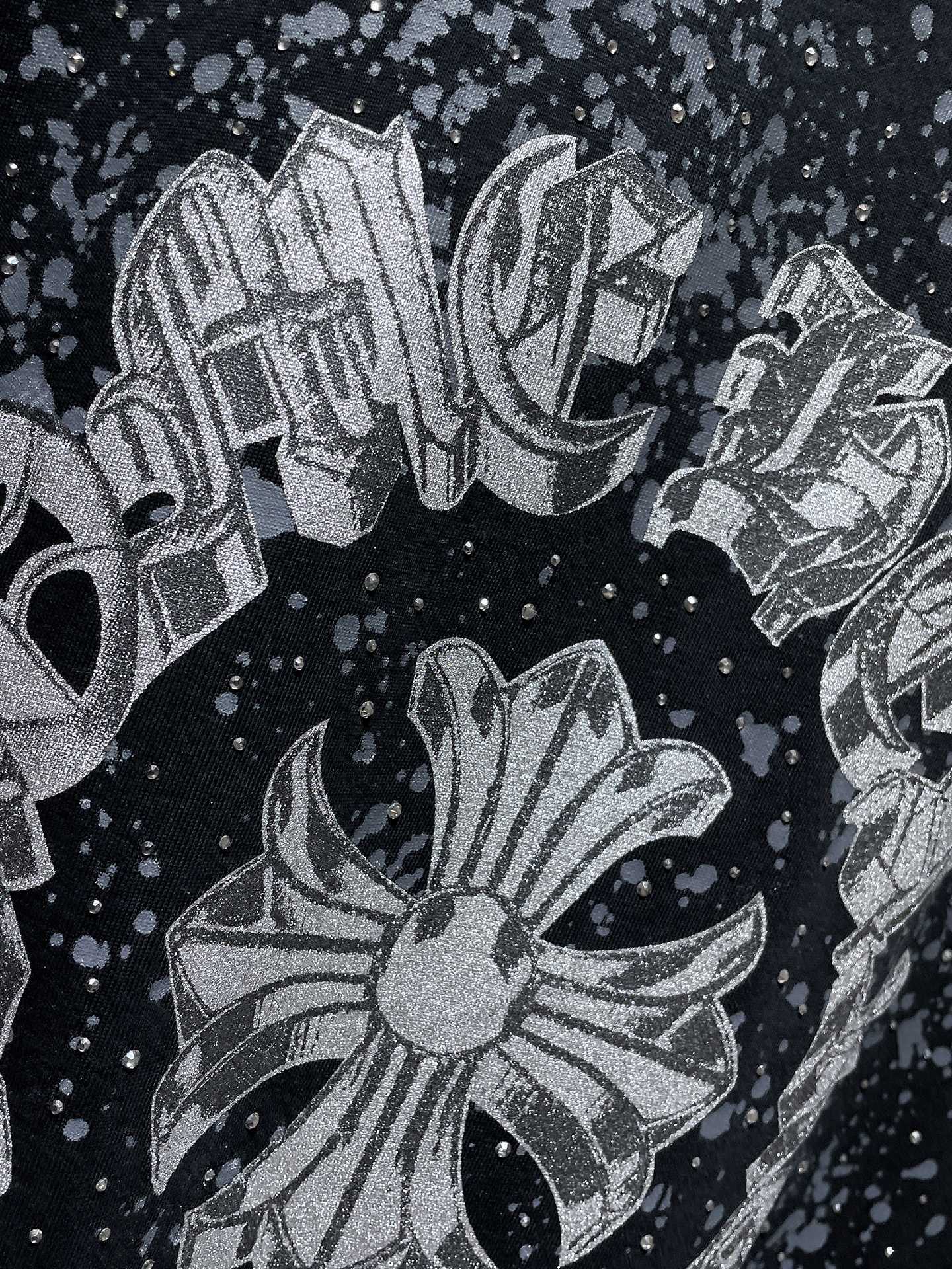 Chrome Hearts T-shirt Horseshoe Sanskrit Cross round Neck Short Sleeve