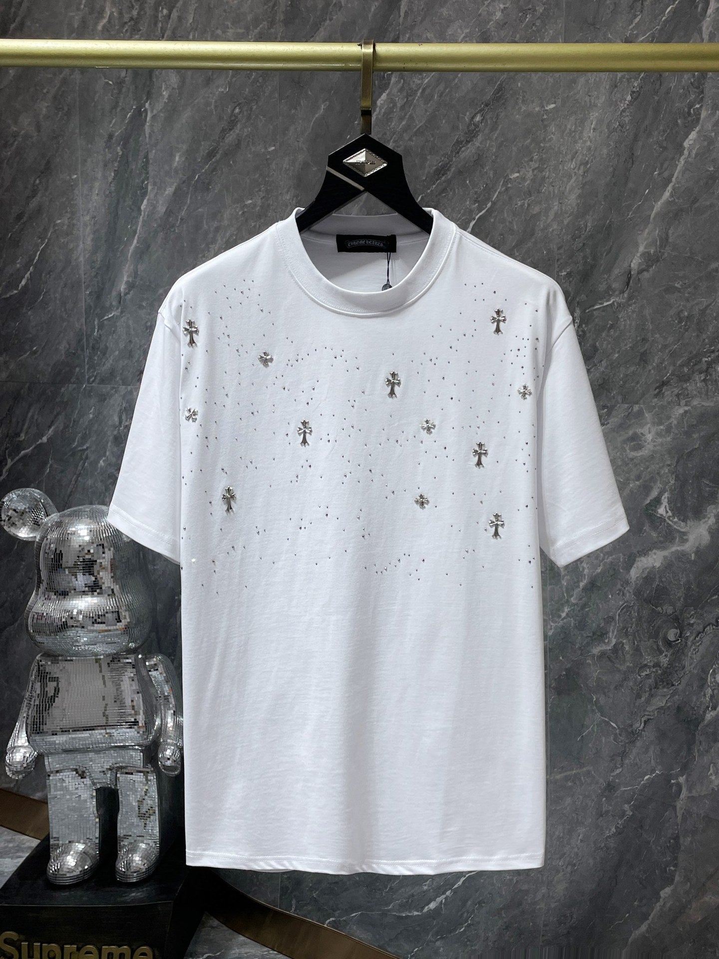 Chrome Hearts High Quality Horseshoe Sanskrit Crew Neck T-shirt Short Sleeves