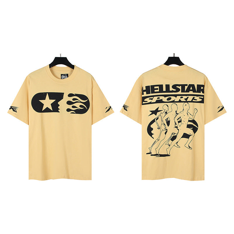 HS6001 Hellstar Fashion Brand Letters shorts Tee shirts