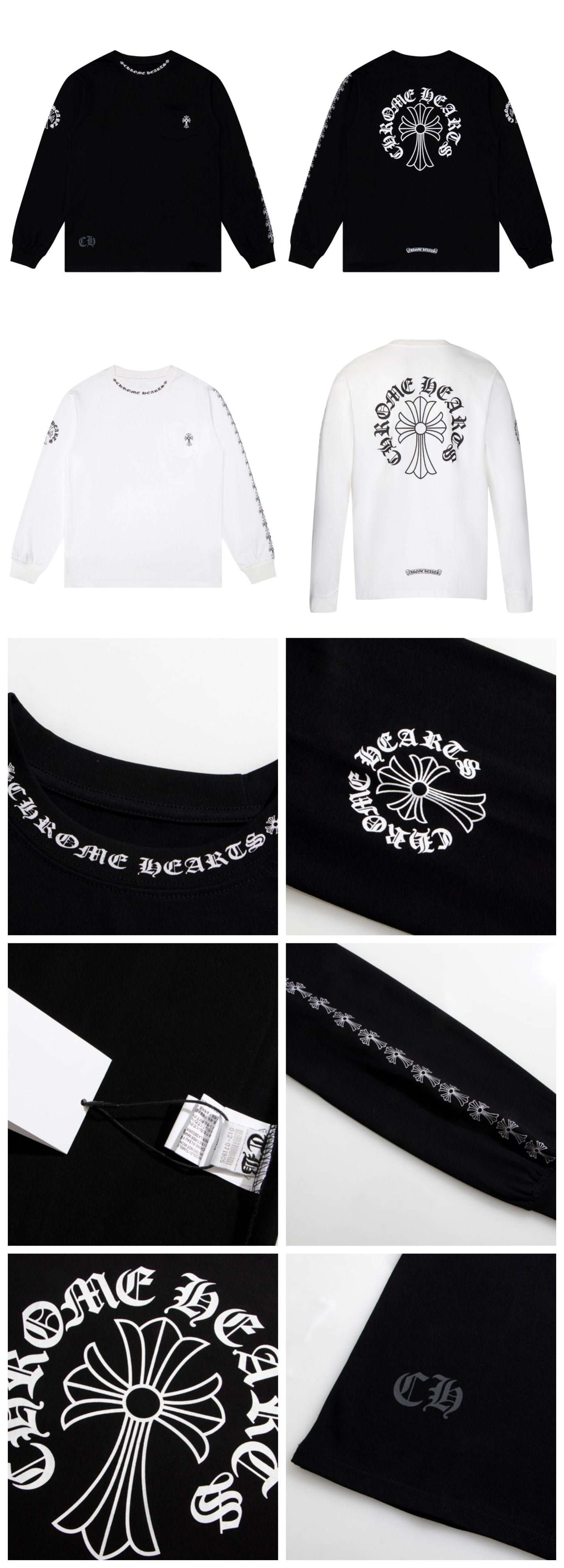 Chrome Heart High Quality Cotton Men's and Women's Long Sleeve T-shirt