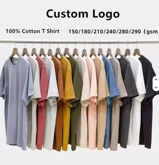 Custom Logo Tee shirts 100% cotton ,210gsm ,230gsm ,260gsm